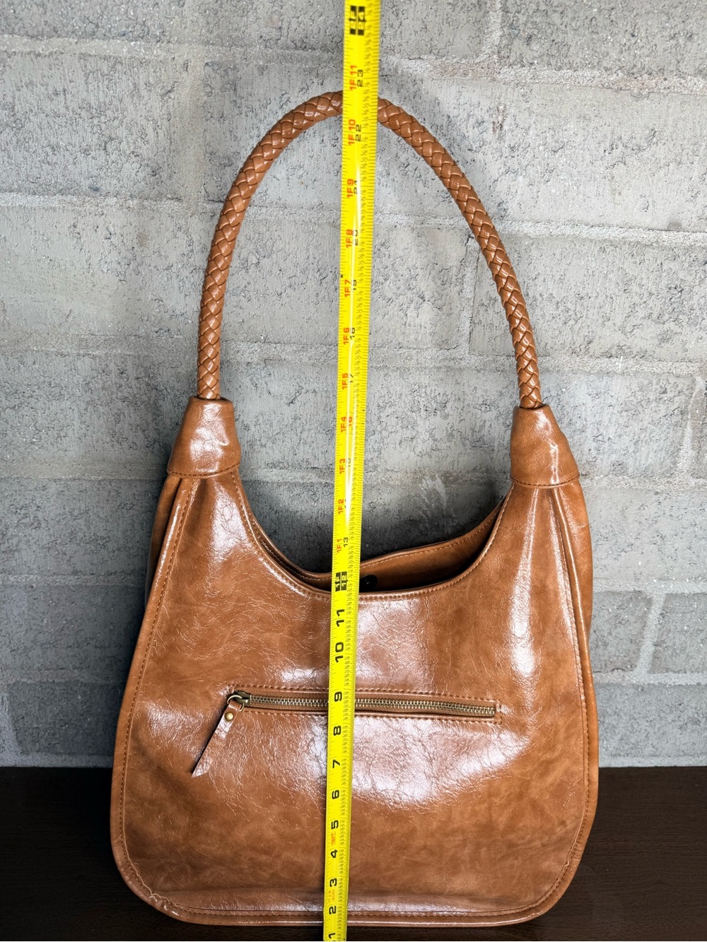 Cognac Brown Shoulder Bag Braided Strap Boho Y2K Made in Cambodia - Picture 7 of 14